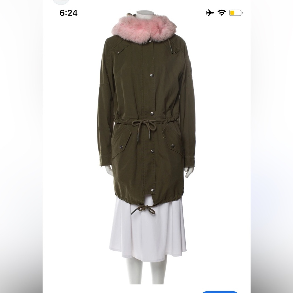 MOOSE KNUCKLES green parka w pink fur new w tags!!